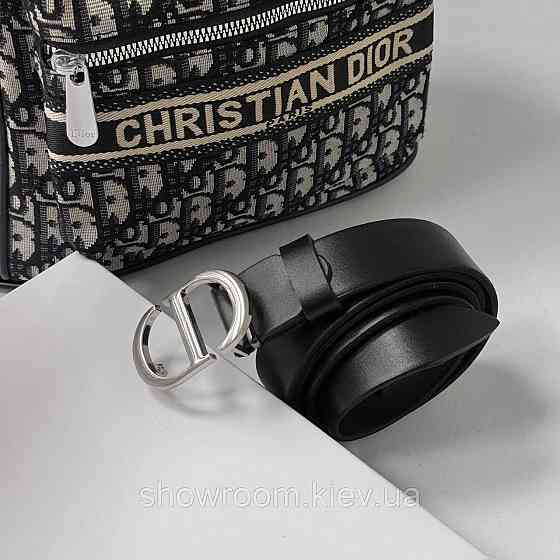 Шкіряний ремінь CD із фірмовою пряжкою (0116) Київ