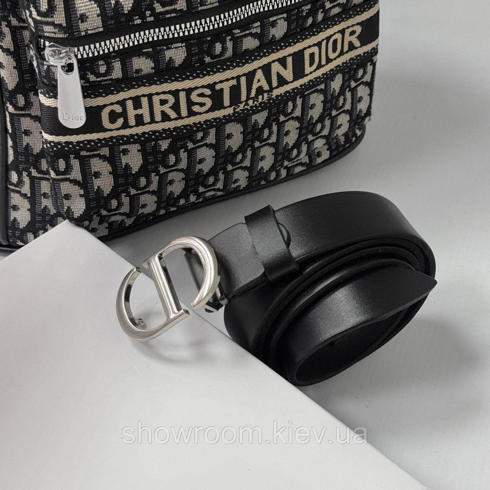 Шкіряний ремінь CD із фірмовою пряжкою (0116) Київ - фото 4