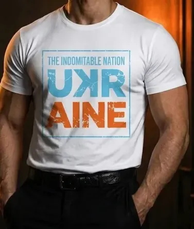 Чоловіча футболка біла "Україна" Lans 12/058 XL Київ