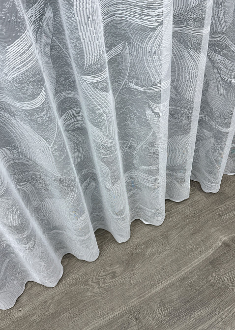 Тюль жаккард, цвет белый 1594т Киев - изображение 7