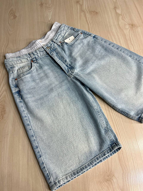 Шорти жіночі джинсові Its’Basic 3357 бермуди біла резинка на талії середня довжина блакитні , блакитний, 34 Київ - фото 13