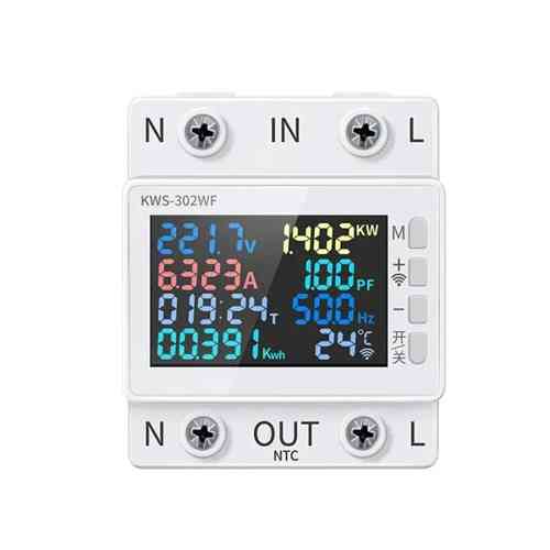 Wi-Fi счетчик электроэнергии однофазный 220В 63А DIN, защиты, KWS-302WF Вінниця