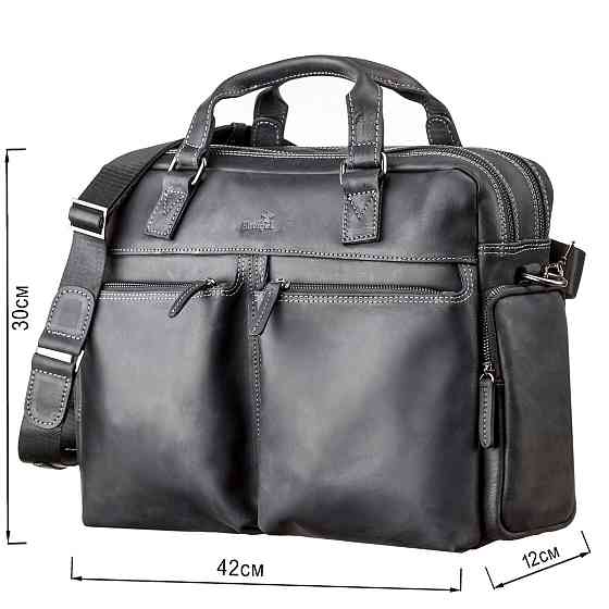 Сумка чоловіча SHVIGEL 11117 шкіряна Чорна Київ