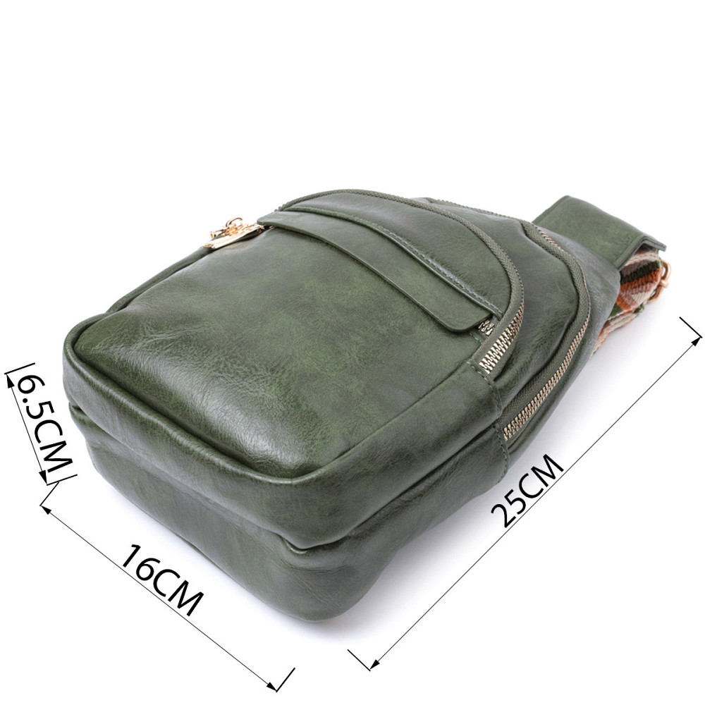 Сумка компактного размера с одной лямкой через плечо из гладкой экокожи Vintage 22771 Зеленый Киев - изображение 3