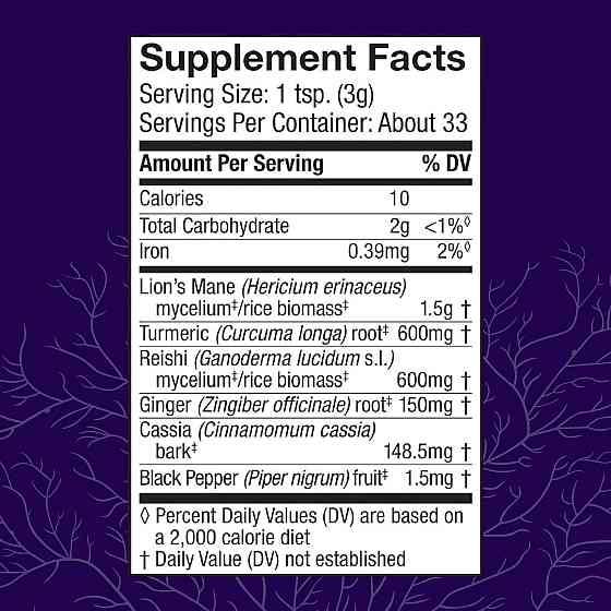 Поддержка умственной концентрации и здоровья тела Host Defense MycoBotanicals Brain & Body Powder 100 g Луцк