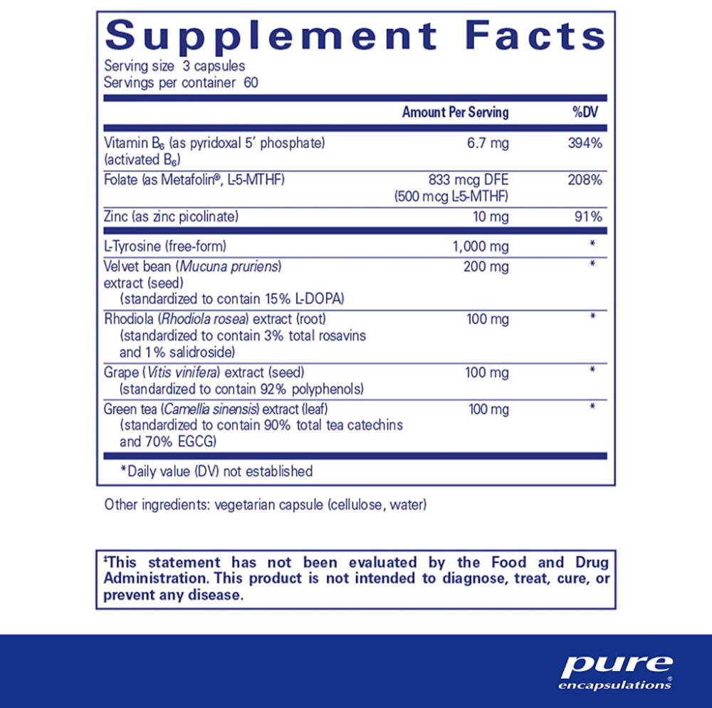 Поддержка допамина Pure Encapsulations DopaPlus 180 капсул Киев - изображение 2