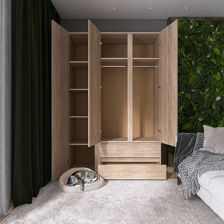 Шафа тридверна Еверест ШЛ-3 Лайт Дуб сонома (DTM-4677) Львів - фото 4