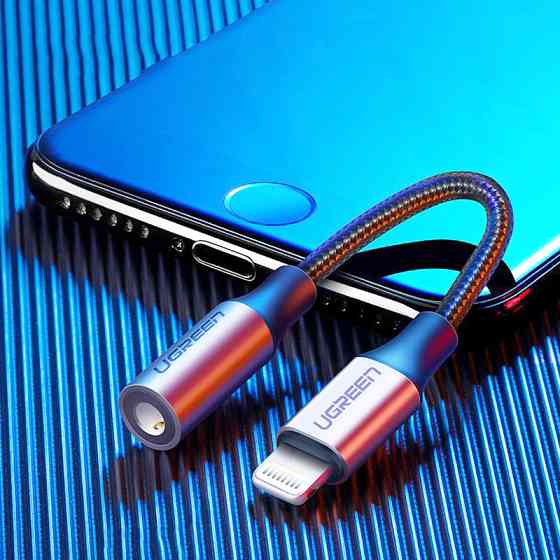 Перехідник Lightning --> 3.5 mm 10cm Headphone Jack Adapter Model US211 UGREEN Сірий Вінниця