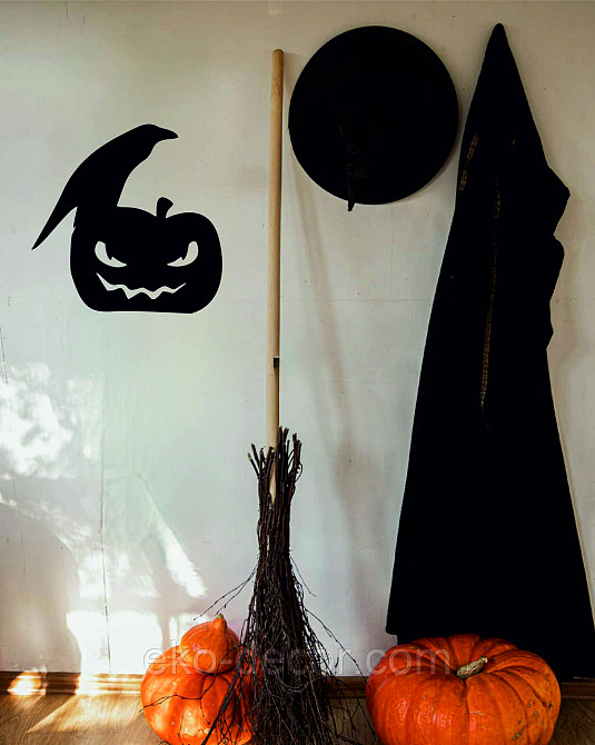 Декоративне настінне Панно «Хеллоуїн — гарбуз», Декор на стіну 50*50 см Київ - фото 6