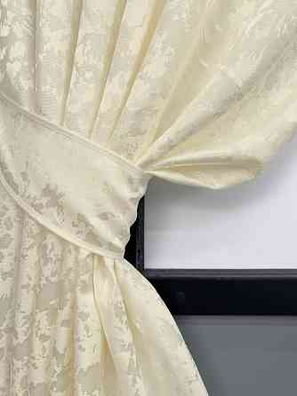 Комплект коротких штор VR-Textil Льон мармур Pavliani ХО №1908ш Молочний 130х170 см 2 шт (35-0411) Київ
