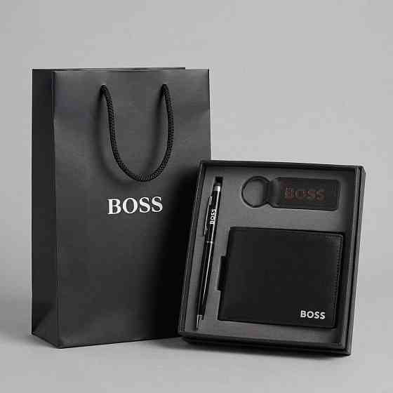 Мужской кошелек Boss в подарочной коробке (7705-3) Киев