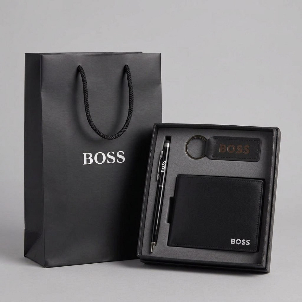 Мужской кошелек Boss в подарочной коробке (7705-3) Киев - изображение 5