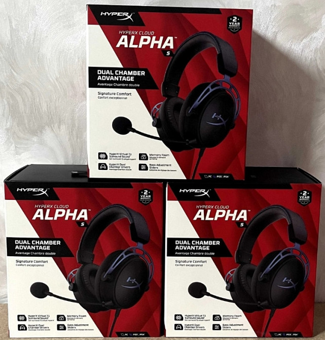 Наушники с микрофоном : Hyper X Cloud Alpha 5 Blue (HX-HSCAS- BL) Харьков - изображение 1