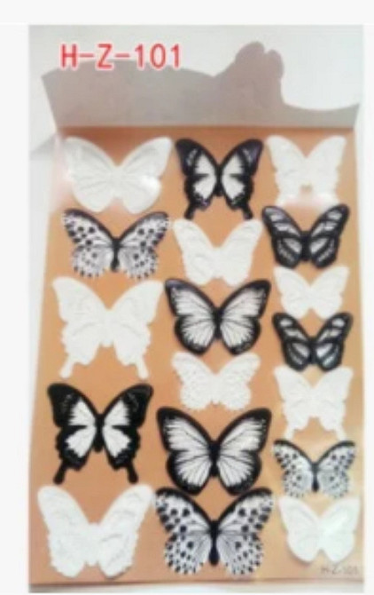 Виниловая наклейка Бабочки 3D набор 18 шт Киев - изображение 7