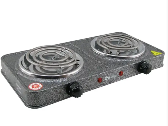 Електрична плита Domotec MS-5802 з 2 конфорками, потужність 2000 Вт, сірий колір – компактна та зручна для кухні. Одеса - фото 8