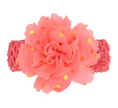 Детская коралловая повязка на голову - окружность головы около 40-52см, диаметр цветка 9см Киев