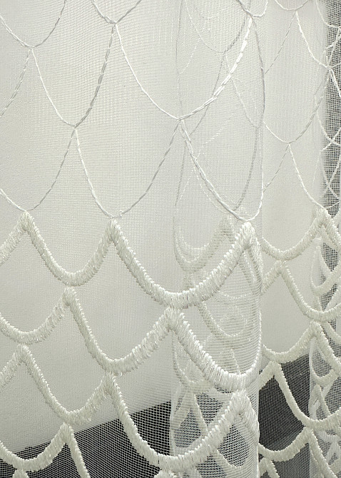 Тюль VR-Textil 1893т Фатин с вышивкой и люрексом Бежевый 400х150 см (42-1072) Киев - изображение 5