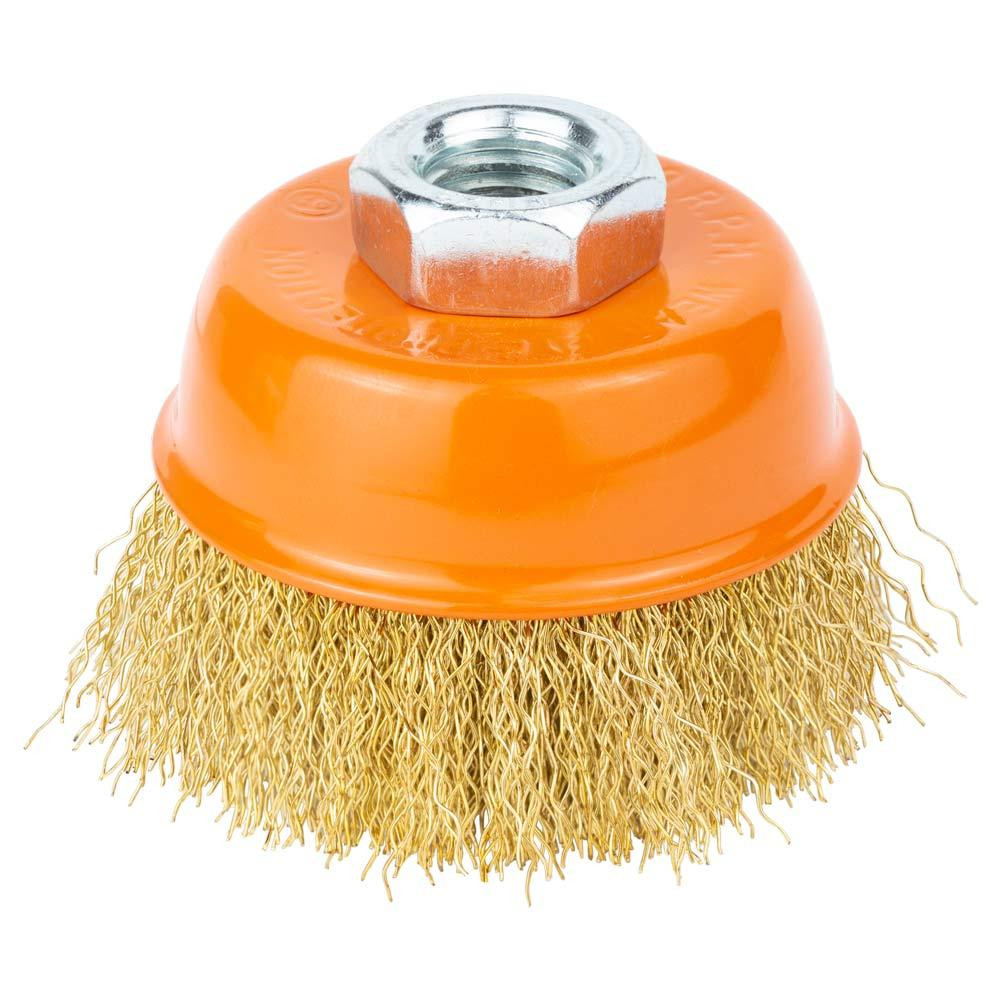 Щетка проволочная чашеобразная Ø65мм М14×2мм (латунированная) GRAD (9033065) Киев - изображение 1