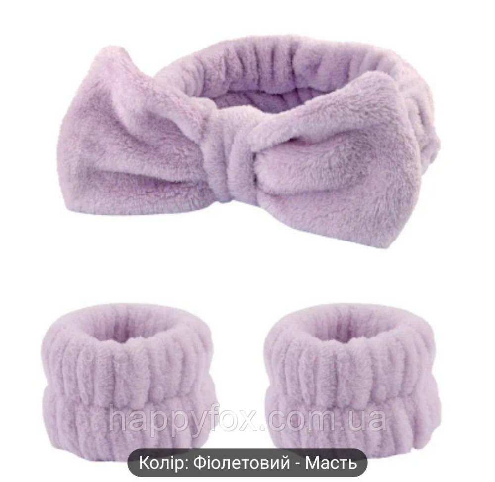 Пов'язка на волосся та 2 манжети на руки для вмивання обличчя. Львів - фото 1