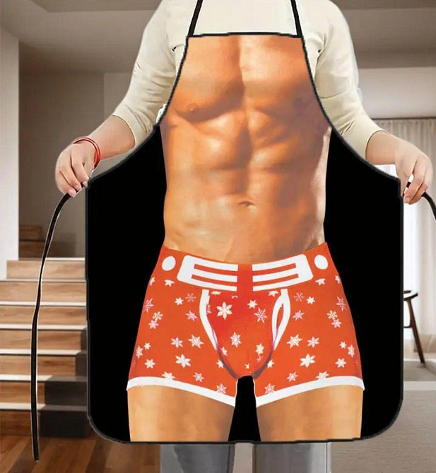 Фартух з приколом чоловічий з принтом торс 75 на 60 см різнобарвний Київ - фото 3