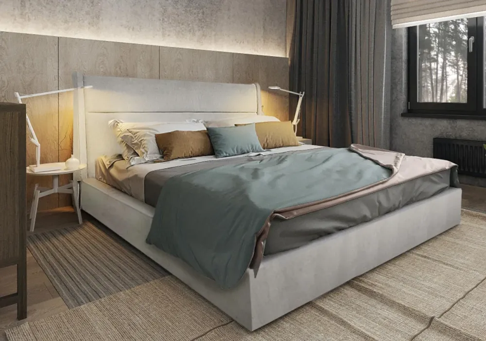 Ліжко BNB Duncan Premium 90 х 200 см Simple З додатковою металевою цільнозварною рамою Сірий Київ - фото 3