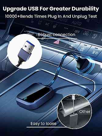 Бездротовий адаптер CarPlay Android Auto, WiFi, Bluetooth, для авто з 2016 року Android 10+, USB-A/T Київ
