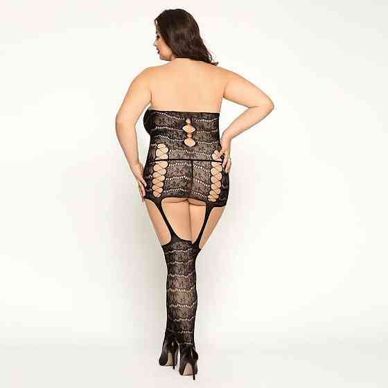 Бодістокінг з імітацією панчіх Size Plus Black Sex Aura Київ
