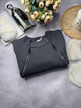 Жіночий стильний теплий об'ємний світшот турецька тринитка на флісі Графіт Одеса