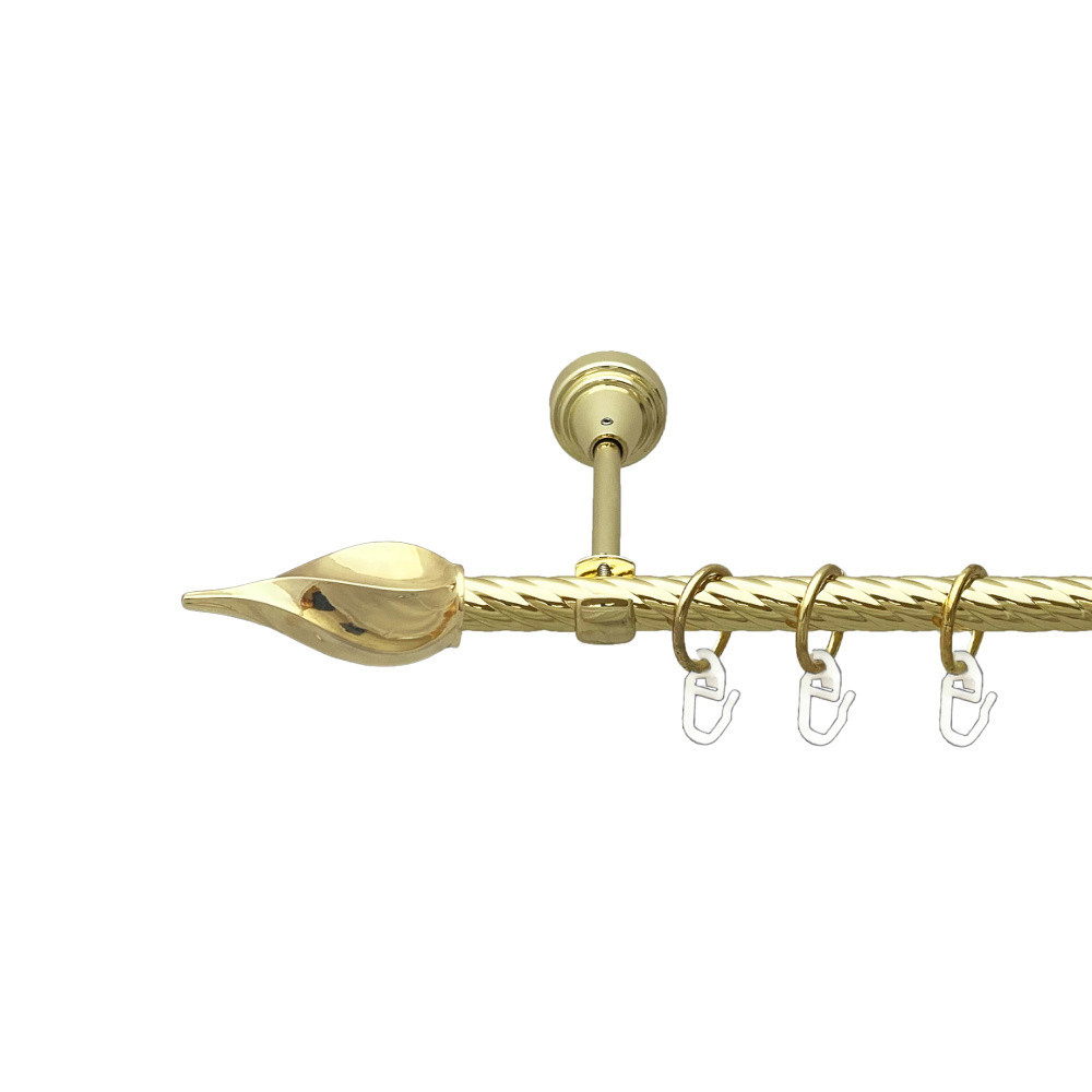 Карниз Orvit Твісто металевий однорядний відкритий скручена труба кільце металеве Золото 16 мм 240 см (00-00024854) Львів - фото 1