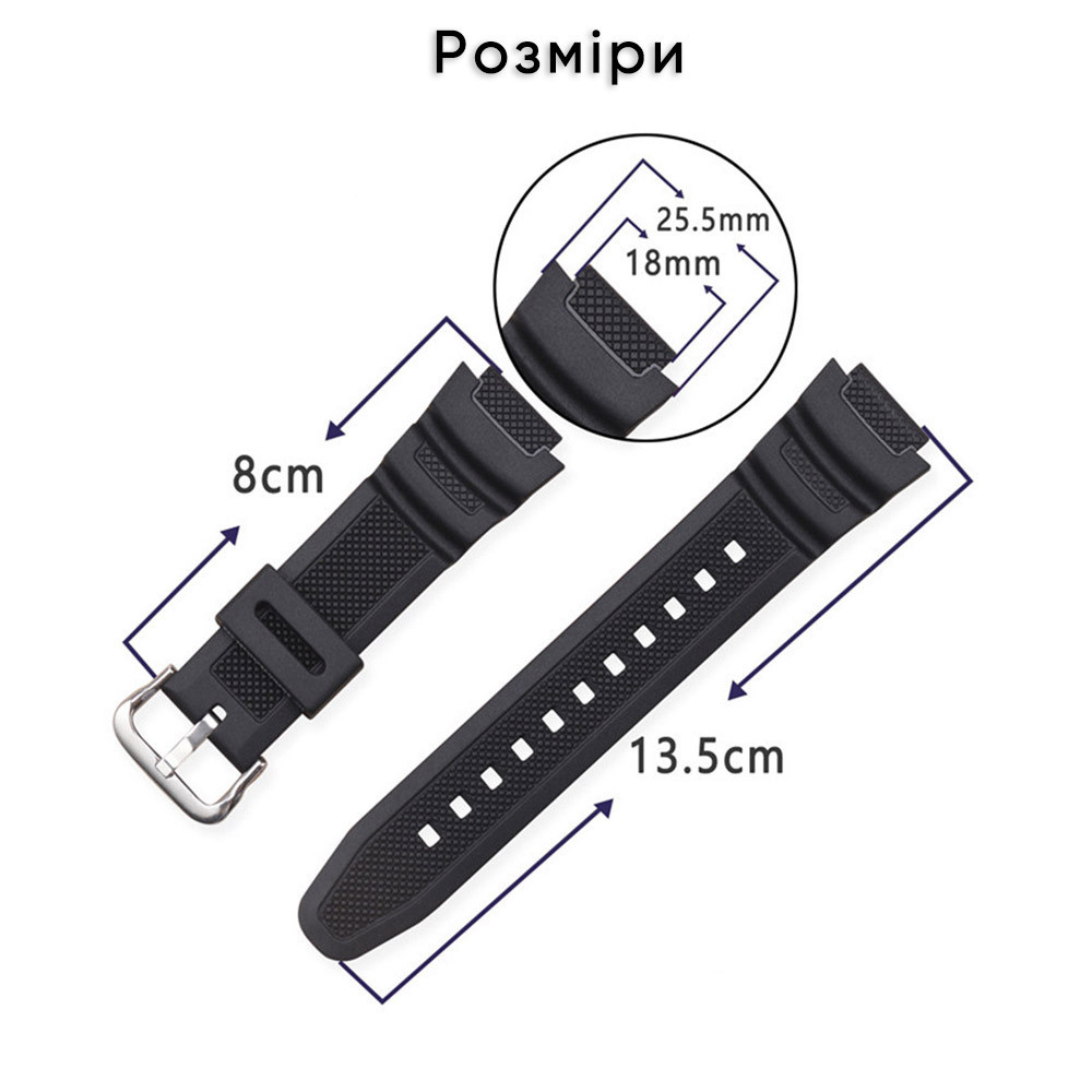Ремінець для Casio G-Shock AE-1000/1200 Gray BK SBR Київ - фото 3