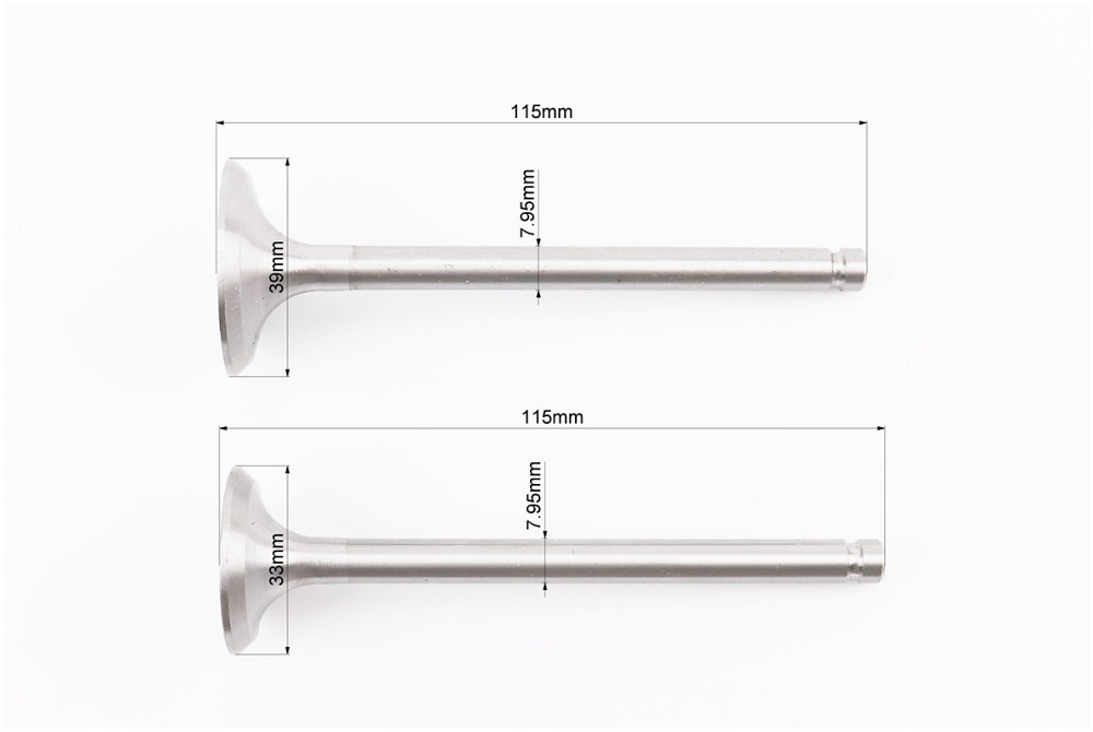 Клапан впускний (h-115; D-39; d-7,95), випускний (h-115; D-33; d-7,95) + клапанний механізм к-кт R185N/R190N/R192N Киев - изображение 2