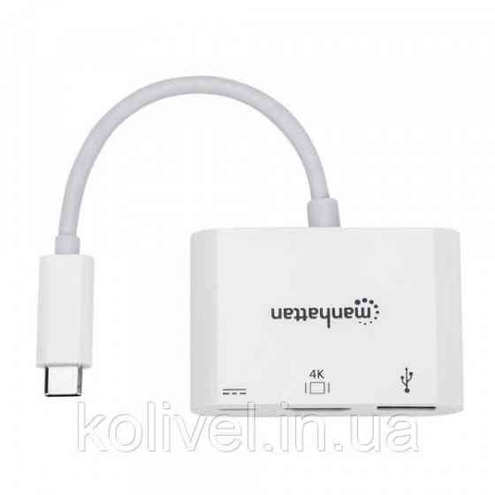 Док-станція USB3.1 Type-C --> HDMI/USB 3.0/PD 60W 4-in-1 White Manhattan (152945) Київ