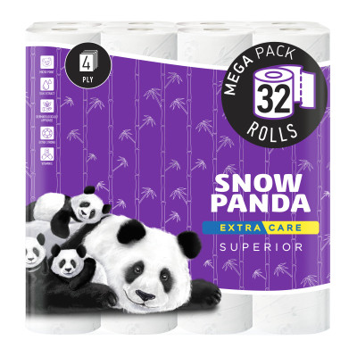 Туалетний папір Сніжна Панда Extra Care Superior 4 шари 32 рулони (4820183972071) Вінниця - фото 1