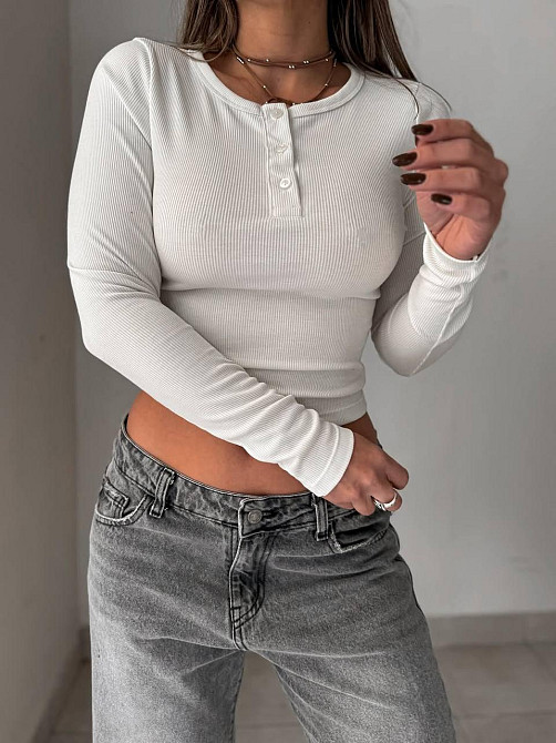 Жіночий базовий гольф з гудзиками рубчик мустанг Одеса - фото 2