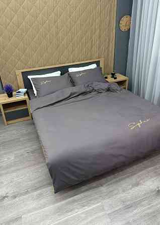 Комплект постільної білизни Сатин, Двоспальний 180х220 Сірий (88-157) Київ