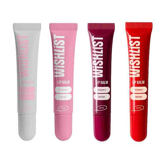Набір 4 бальзамів-блисків для губ Crystal Sorbet & Sweet Candy & Velvet Coral & Ruby Nectar WiSHLiST Lip Gloss Balms Київ