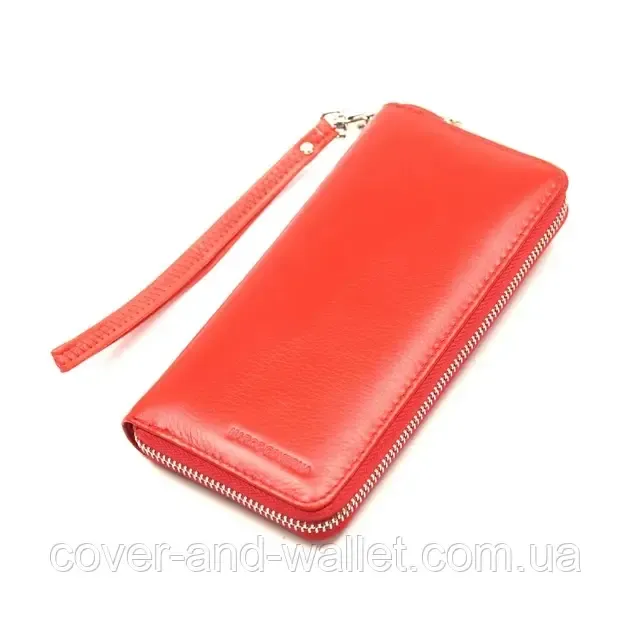 Красный кожаный женский кошелек на молнии Marco Coverna MC-7002-2 Киев - изображение 4