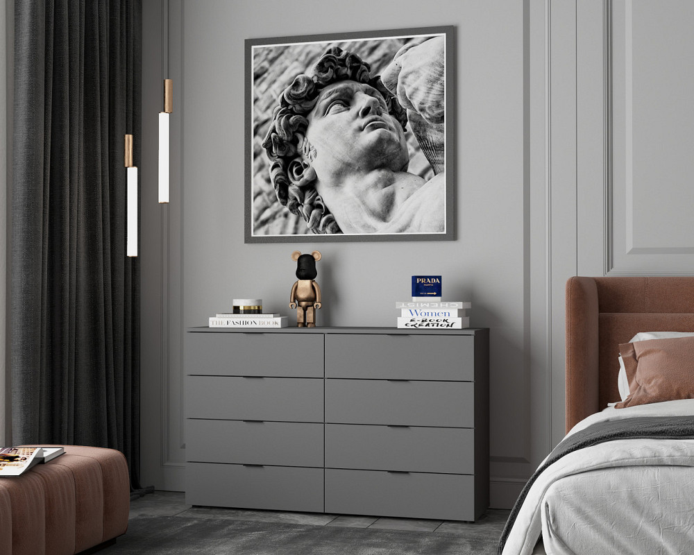 Комод Doros Рон 8 Графит 8 Ящиков 130х38х81 DRS-011775 (41516173) Днепр - изображение 2