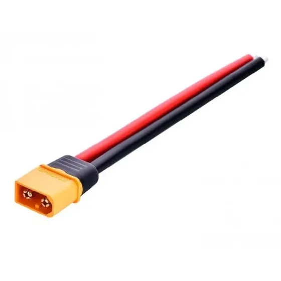 Штекер живлення Amass XT60H(M), 500В, 30A/60А, 2-х контактний, з кабелем 14AWG, 0.1м Полтава