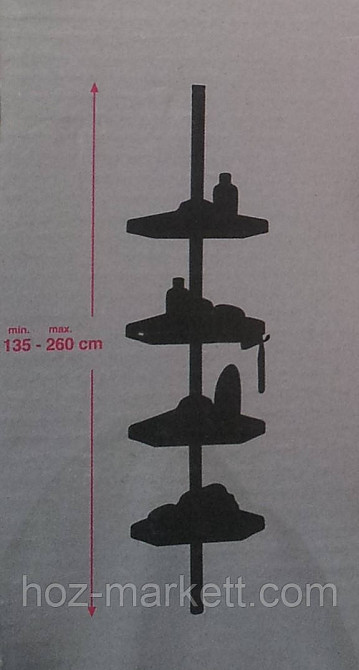 Полиця у ванну кутова на пластиковій трубі — розпірці Харків - фото 3
