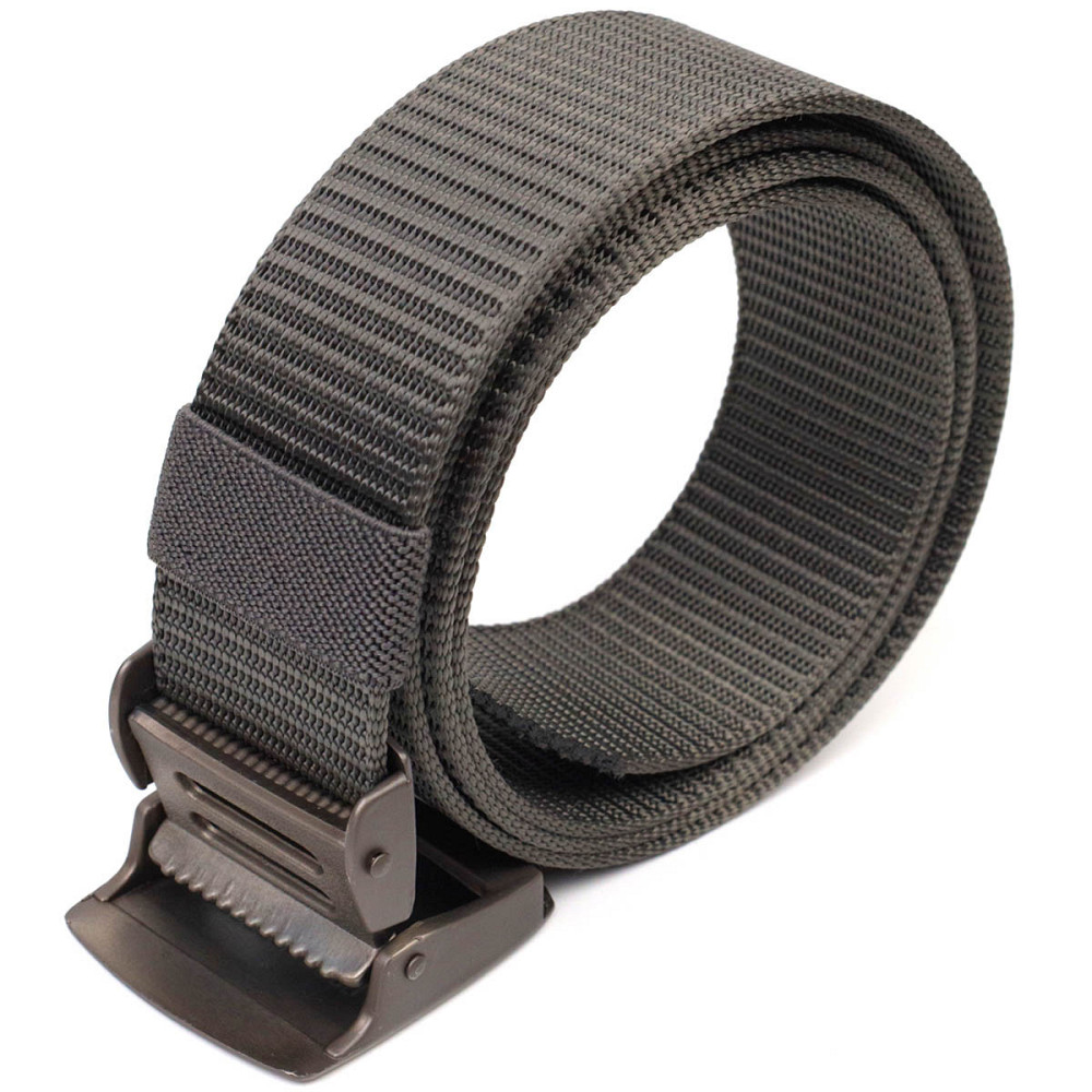 Практичный мужской ремень с металлической пряжкой из текстиля 20597 Vintage Серый Киев - изображение 3