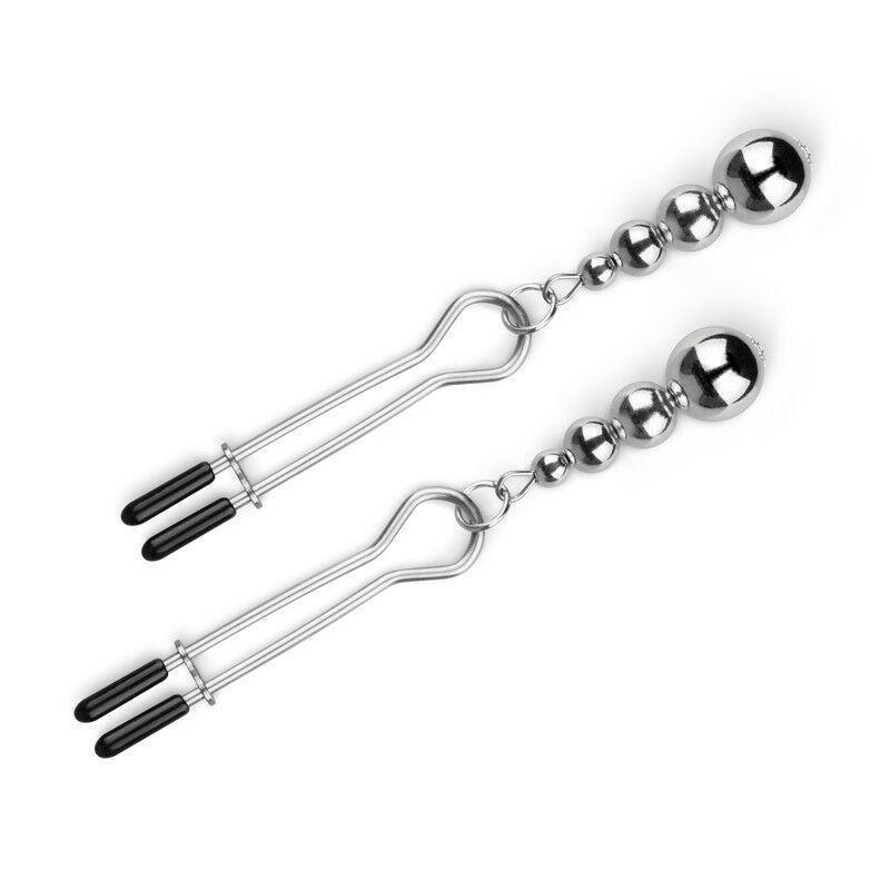 Затискачі для сосків Bedroom Fantasies: Nipple Clamps with Beaded Chain - Silver Sex Aura Київ - фото 4