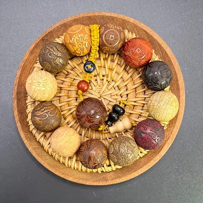 Дерев’яні молитвенні чотки-браслет з різьбленими бусинами – талісман удачі Київ - фото 4