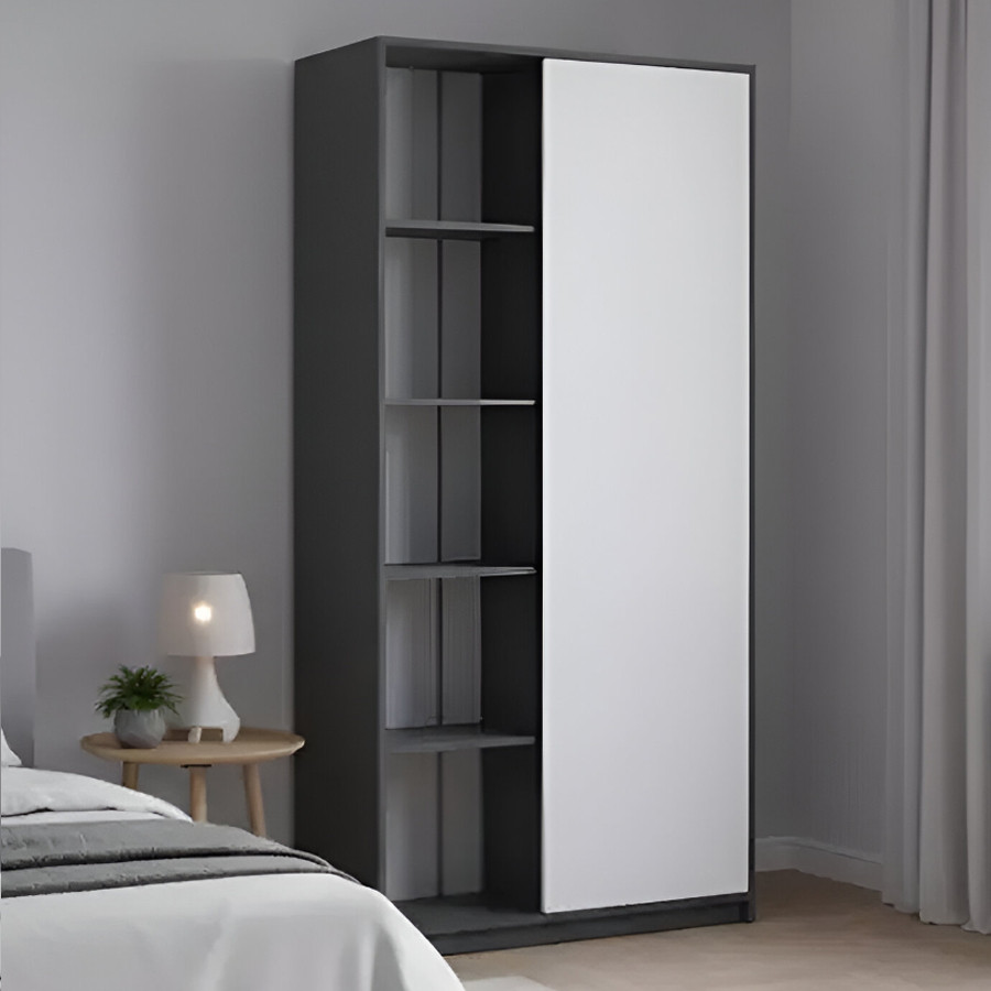 Розстібна шафа Doros Студент Графіт/Білий 90х38х180 DRS-011623 (44900273) Дніпро - фото 1