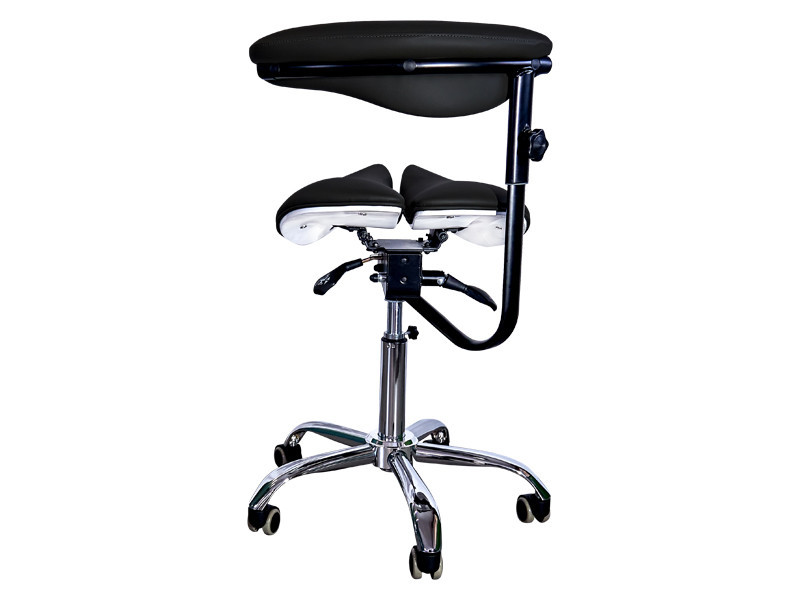 Стілець-сідло для майстра 8016-2, зі спинкою, роздільне сидіння, 3 регулювання Чорний Київ - фото 5