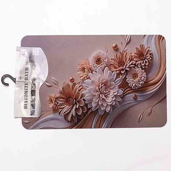 Антиковзний 3D килимок з м'якого діатоміту 38×58(см) вологопоглинаючий HP-42-65 Коломия