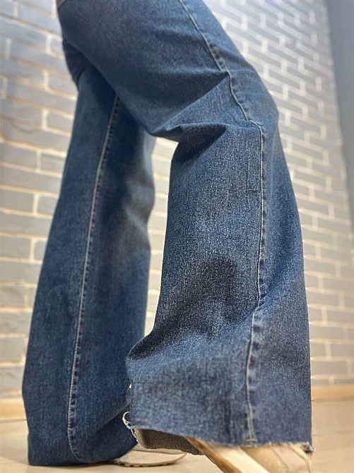 Джинси жіночі Twin 1341 палаццо рівні від стегна стрейч відрізний низ, синій, 38, 38, 82 см, 114 см Київ - фото 15