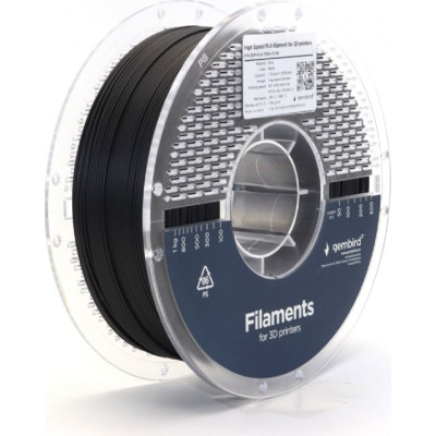 Пластик для 3D-принтера Gembird PLA High Speed 1.75 мм, 1kg black (3DP-PLA1.75HY-01-BK) Винница - изображение 1