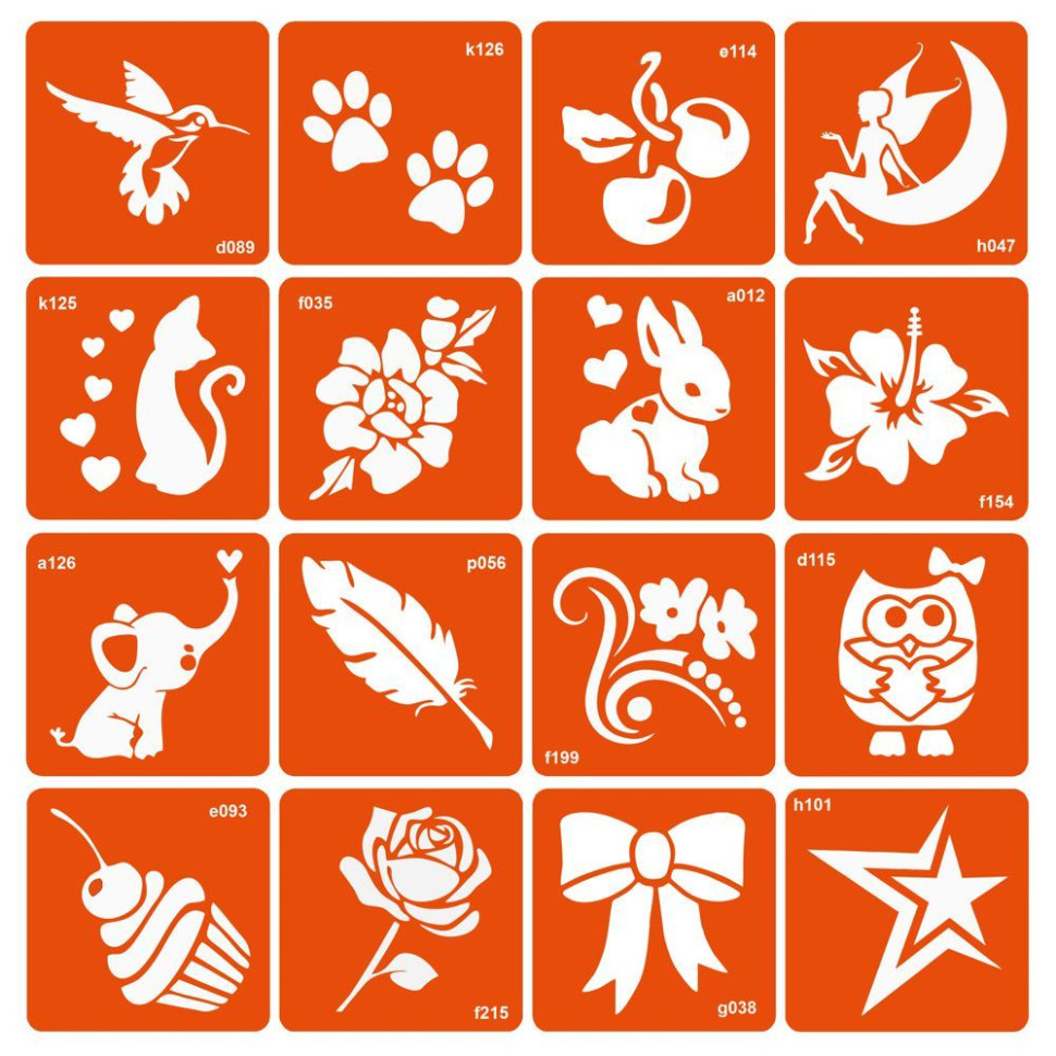 Набор трафаретов для био-тату 