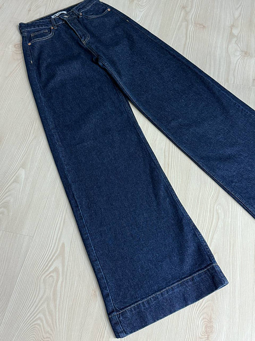 Джинси жіночі Mikaletta G-10 wide leg палаццо кльош з манжетом темно-сині, темно-синій, 30, 30, 83 см, 115 см Київ - фото 17